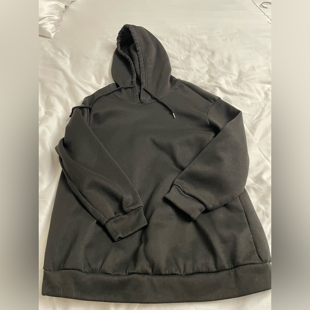 Black hooded sweatshirt